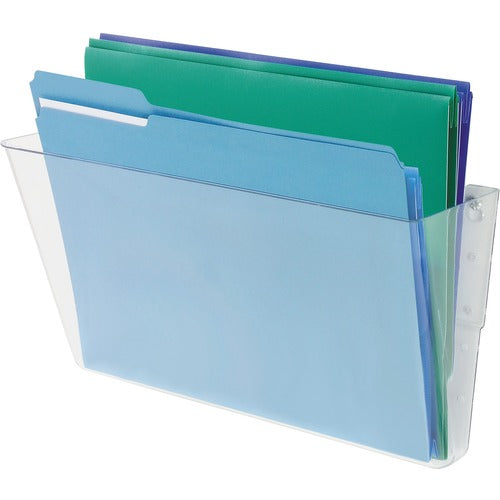 Deflecto DEF73201 Stackable Wall Pocket - 1 Compartment(S) - 7" Height X 13" Width X 4" Depth - Wall Mountable - Clear - Plastic - 1Each