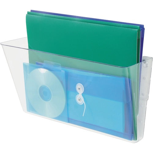Deflecto DEF74301 Stackable Legal Wall Pocket - 1 Compartment(S) - 7" Height X 16.3" Width X 4" Depth - Wall Mountable - Clear - 1Each
