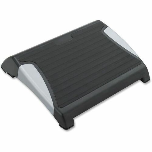 Safco SAF2120BL Restease Footrest - Non-Skid, Adjustable Tilt Angle - 5" Adjustment - 15.5" X 14.8" X 5" - Black, Silver