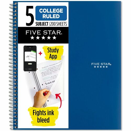Mead MEA06208 Five-Star Wirebound 5-Subject Notebook