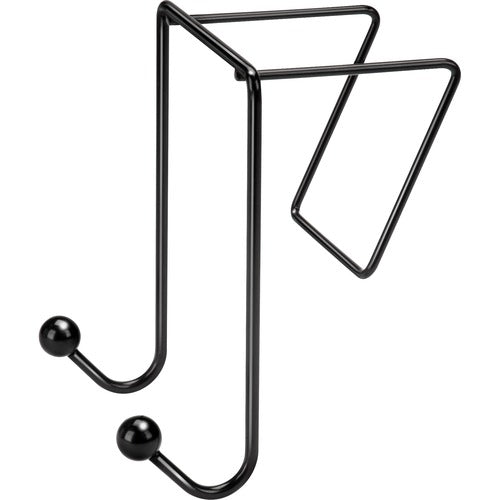 Fellowes FEL75510 Wire Partition Additions Double Coat Hook - 2 Hooks - For Coat, Umbrella, Wall, Sweater - Plastic - Black - 1 Each