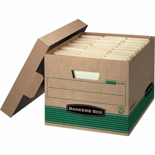 Bankers Box FEL12770 Recycled Stor/File-Letter/Legal-Internal Dimensions:12" Width X 15" Depth X 10" Height-External Dimensions:12.5" Width X 16.3" Depth X 10.3" Height-Media Size Supported:Letter,Legal-Lift-Off Closure-Medium Duty-Stackable-K