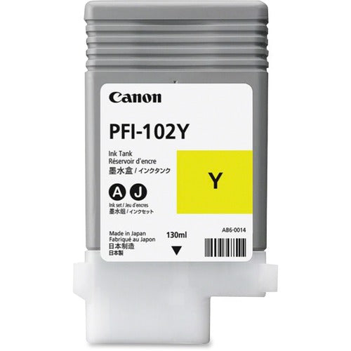 Canon CNM0898B001AA PFI-102Y Original Inkjet Ink Cartridge - Yellow - 1 Each