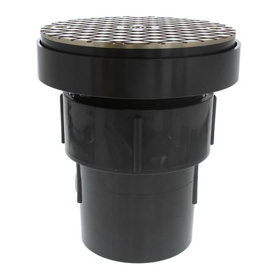 Jones Stephens C59104 3” x 4” LevelBest® Complete Pipe Fit Cleanout System with 3-1/2” Plastic Spud and 6” Nickel Bronze Cover