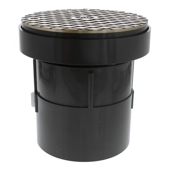 Jones Stephens C59105 4” LevelBest® Complete Pipe Fit Cleanout System with 3-1/2” Plastic Spud and 6” Nickel Bronze Cover