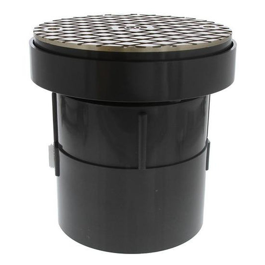 Jones Stephens C59105 4” LevelBest® Complete Pipe Fit Cleanout System with 3-1/2” Plastic Spud and 6” Nickel Bronze Cover