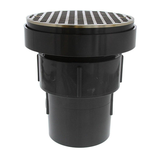 Jones Stephens D50487 3” x 4” LevelBest® Complete Pipe Fit Drain System with 3-1/2" Plastic Spud and 6” Nickel Bronze Strainer