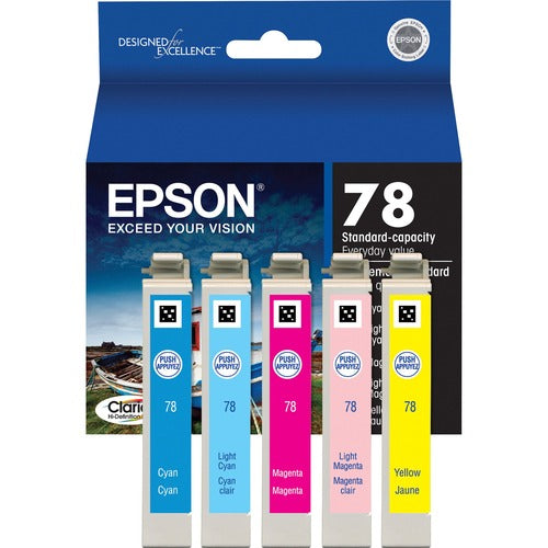 Epson EPST078920S Claria Original Inkjet Ink Cartridge - Cyan, Magenta, Yellow, Photo Cyan, Photo Magenta - 5 / Pack