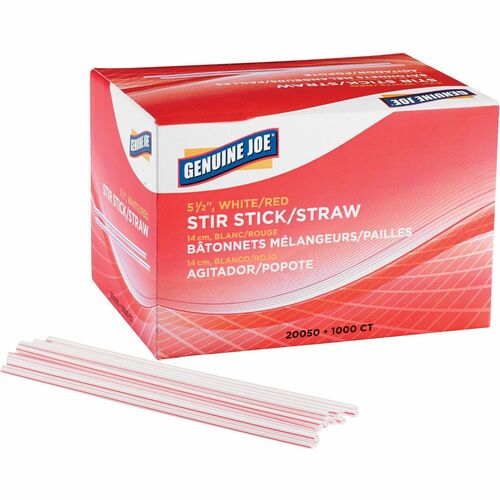 Genuine Joe GJO20050 5-1/2" Plastic Stir Stick/Straws