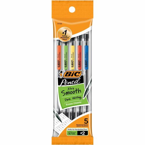 BIC BICMPP51 Xtra-Smooth No. 2 Mechanical Pencils With Erasers