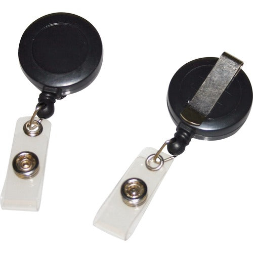 Fellowes FEL52054 Retractable Id Holder With Belt Clip - 4.5" X 1.3" X 0.3" - 25 / Box - Black