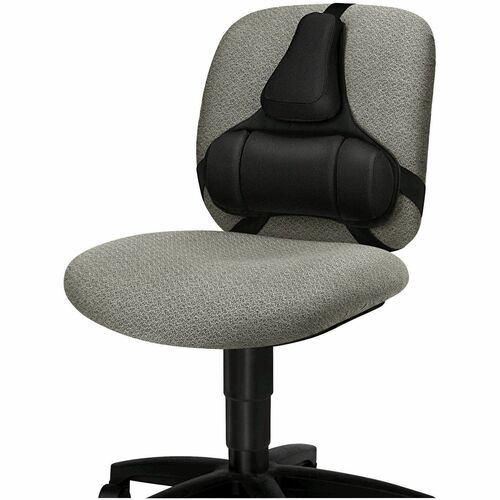 Fellowes FEL8037601 Professional Series Back Support - Adjustable, Antimicrobial - Strap Mount - 15" X 2" X 14.5" - Black