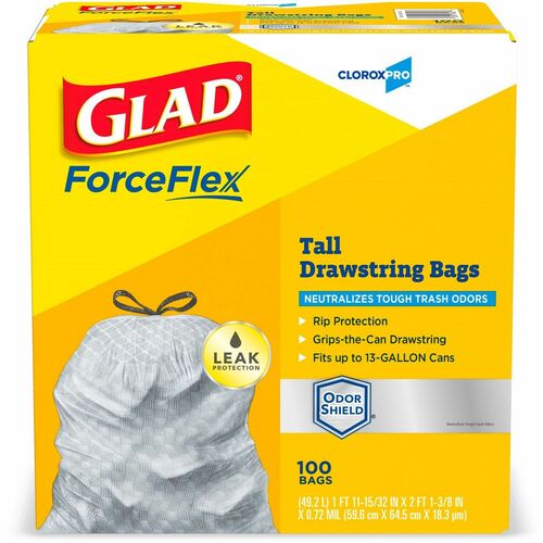CloroxPro Glad® CLO70427 ForceFlex Tall Kitchen Drawstring Trash Bags