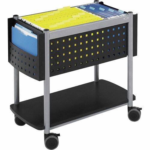 Safco SAF5373BL Scoot Open Top Mobile File - 1 Shelf - 200 Lb Capacity - 4 Casters - Steel - 28" Width X 14.8" Depth X 26" Height - Black