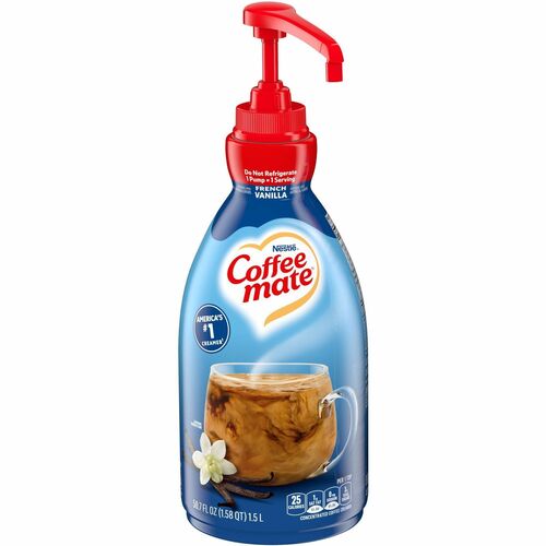 Coffee mate NES31803 French Vanilla Liquid Concentrate Coffee Creamer - Pump Bottle