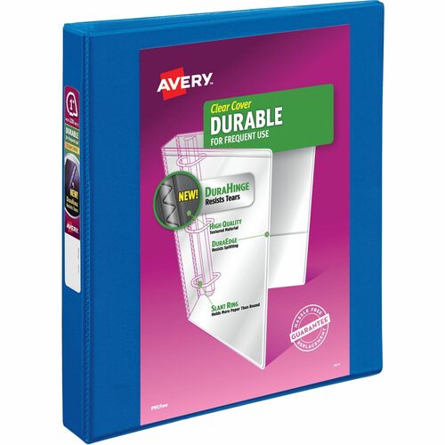 Avery® AVE17014 Durable View Presentation Binder - 1" Binder Capacity - 200 Sheet Capacity - Ring Fastener - 4 Internal Pocket(S) - Vinyl - Blue - Recycled - 1 Each