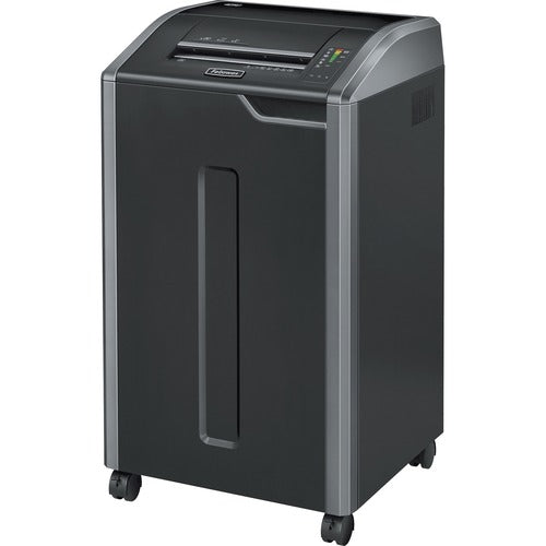 Fellowes FEL38425 Powershred 425Ci 100% Jam Proof Cross-Cut Shredder-Cross Cut-28 Per Pass-For Shredding Staples,Credit Card,Cd,Dvd,Paper Clip,Junk Mail-0.16" X 1.13" Shred Size-P-4-20 Ft/Min-12" Throat-30 Gal Wastebin Capacity-Black,Dark