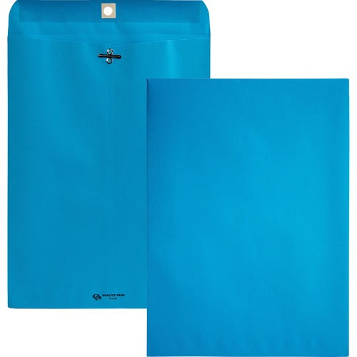 Quality Park QUA38737 Fashion Color Clasp Envelope - Clasp - #90 - 9" Width X 12" Length - 28 Lb - Clasp - Wove - 10 / Pack - Blue