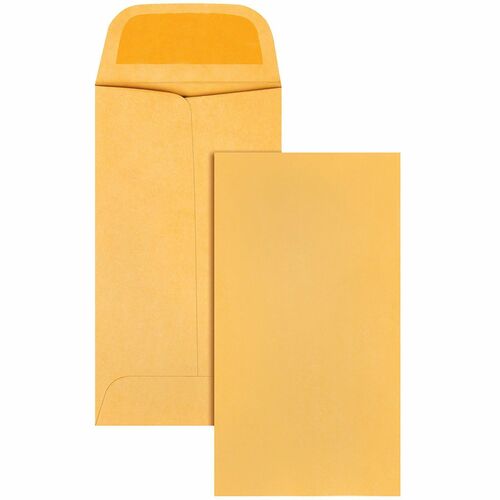 Quality Park QUA50462 Kraft Coin/Small Parts Envelope - Coin - #5 - 2.87" Width X 5.25" Length - 28 Lb - Gummed - Kraft - 500 / Box - Light Brown