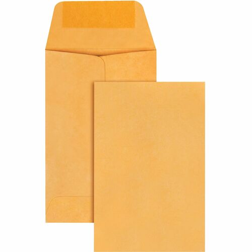 Quality Park QUA50162 Coin/Small Parts Envelope - Coin - #1 - 2.25" Width X 3.50" Length - 28 Lb - Gummed - Kraft - 500 / Box - Brown Kraft
