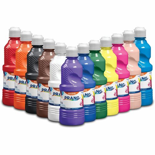 Prang DIX21696 Prang 21696 Ready-To-Use Tempera Paint - 16 Oz - 12 / Box - Assorted