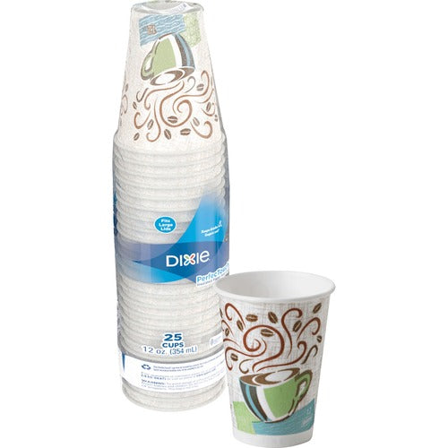 Dixie DXE5342DX PerfecTouch 12 oz Insulated Paper Hot Coffee Cups by GP Pro