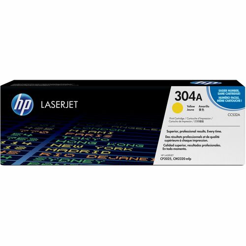 HP HEWCC532A 304A (CC532A) Original Standard Yield Laser Toner Cartridge - Single Pack - Yellow - 1 Each