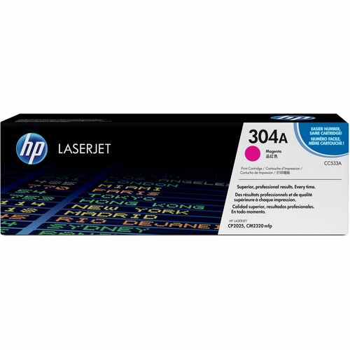 HP HEWCC533A 304A (CC533A) Original Laser Toner Cartridge - Single Pack - Magenta - 1 Each
