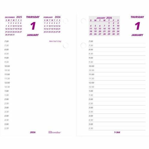 Brownline REDC2R Daily Calendar Pad Refill 6" x 3-1/2" , English