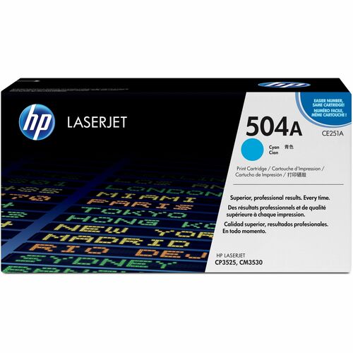 HP HEWCE251A 504A (CE251A) Original Standard Yield Laser Toner Cartridge - Single Pack - Cyan - 1 Each