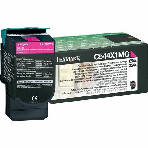 Lexmark LEXC544X1MG Magenta Toner Cartridge - Laser - Extra High Yield - 4000 Page - 1 Each
