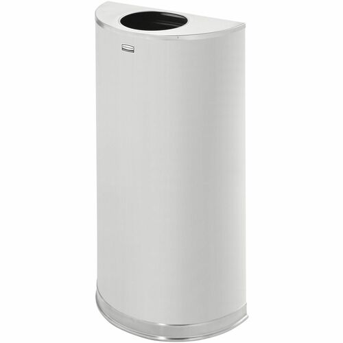Rubbermaid Commercial RCPSO12SSSPL 12 Gallon Half Round Steel Receptacle