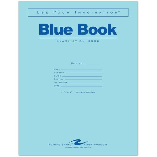 Roaring Spring ROA77517 8 - sheet Blue Examination Book - Letter