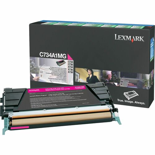 Lexmark LEXC734A1MG Magenta Return Program Toner Cartridge - Laser - Standard Yield - 6000 Page - 1 Each