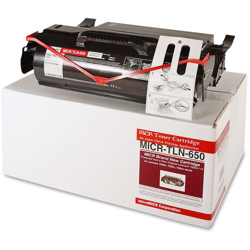 microMICR MCMMICRTLN650 MICR Laser Toner Cartridge T650A11A - Black - 1 Each