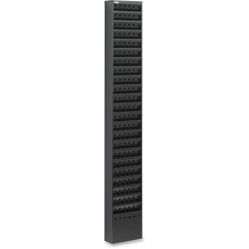 Safco SAF4322BL Magazine Rack - 23 Pocket(S) - 65.5" Height X 10" Width X 4" Depth - Floor, Wall Mountable - Black - Steel - 1Each