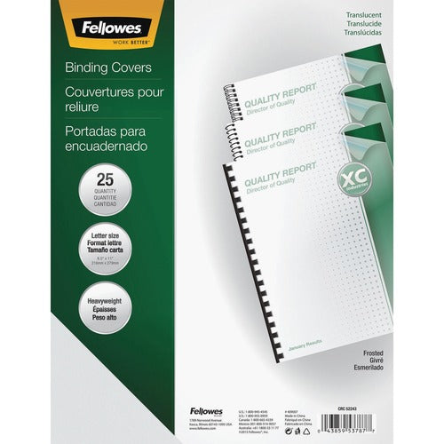 Fellowes FEL5224301 Futura Premium Presentation Cover - 11" Height X 8.5" Width X 0.1" Depth - For Letter 8.50" X 11" Sheet - Rectangular - Clear - Polypropylene - 25 / Pack