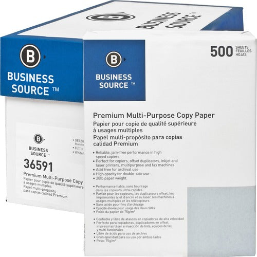Business Source BSN36591 Multipurpose Copy Paper - White
