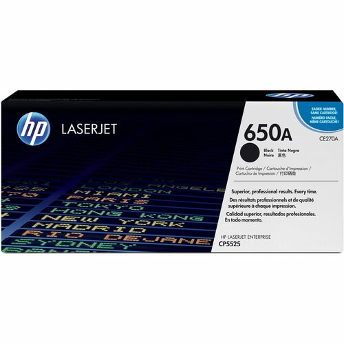 HP HEWCE270A 650A (CE270A) Original Laser Toner Cartridge - Single Pack - Black - 1 Each