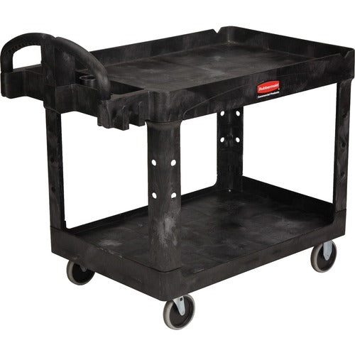 Rubbermaid Commercial RCP452088BK Medium Utility Cart with Lipped Shelf