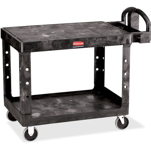 Rubbermaid Commercial RCP452500BK 4525 HD 2-Shelf Utility Cart Flat Shelf (Med)