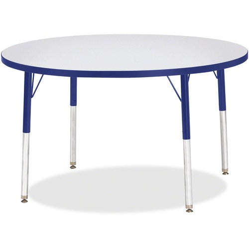 Jonti-Craft JNT6468JCE003 Berries Elementary Height Gray Top Color Edge Round Table