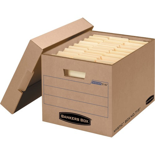 Bankers Box FEL7150001 Mystic Storage Boxes-Internal Dimensions:12" Width X 15" Depth X 10" Height-External Dimensions:13" Width X 16.3" Depth X 10.8" Height-Media Size Supported:Letter,Legal-Lift-Off Closure-Stackable-Kraft-For File