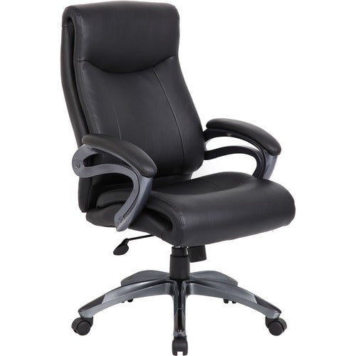 Lorell LLR69516 Executive High-Back Chair with Gun Metal Base