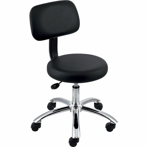 Lorell LLR69511 16" Round Seat Pneumatic-Lift Stool with Back