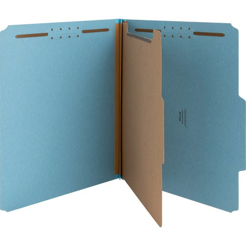 Nature Saver NATSP17200 Colored Classification Folder - Letter - 8 1/2" X 11" Sheet Size - 2" Fastener Capacity For Folder - Top Tab Location - 1 Divider(S) - 25 Pt. Folder Thickness - Blue - Recycled - 10 / Box