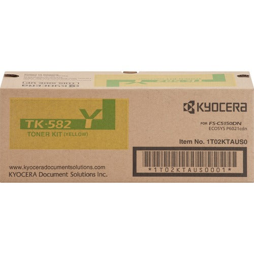 Kyocera KYOTK582Y TK-582Y Original Laser Toner Cartridge - Yellow - 1 Each