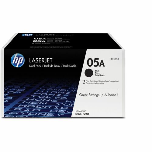 HP HEWCE505D 05A (CE505D) Original Laser Toner Cartridge - Dual Pack - Black - 2 / Carton