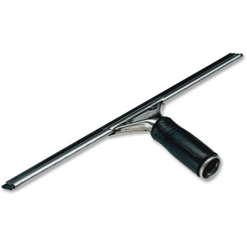 Unger UNGPR450 18" Pro Stainless Steel Squeegee - Ergonomic Handle, Safety Lock, Non-Slip Grip - 18" Head - Stainless Steel, Rubber, Polypropylene, Rubber - Black, Silver