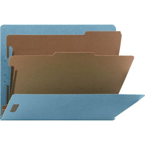 Nature Saver NATSP17371 End Tab Classification Folder - Letter - 8 1/2" X 11" Sheet Size - End Tab Location - 2 Divider(S) - 25 Pt. Folder Thickness - Blue - Recycled - 10 / Box